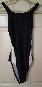 Champion Women's SZ M Black & White Swim Swimsuit One Piece